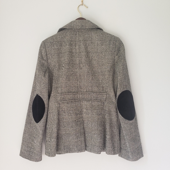 Tibi Houndstooth Check Plaid Elbow Patch Single Button Blazer Jacket - Picture 6 of 9